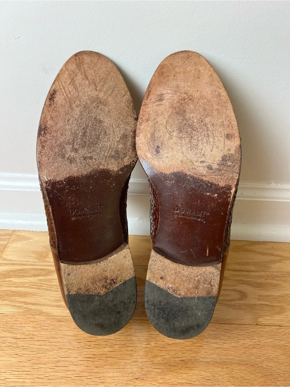 VTG Johnston & Murphy Domani Woven Cap Toe Oxfords 9.5 A